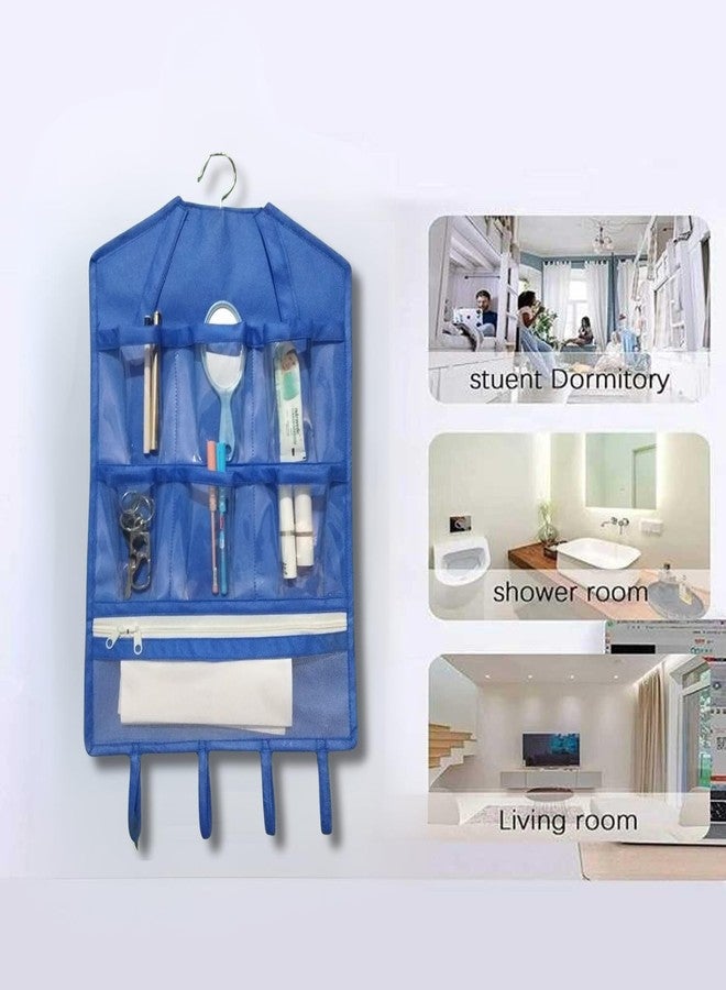 SYSTEMIZE Non-Woven Hanging Organizer for Jewellery Organizer | Socks Organizer | Multiple Uses (Blue Color) Pack of 01 - Image 3